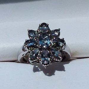 Size - 6 Sterling Silver Genuine Untreated Unheated Green Tanzanian Ring